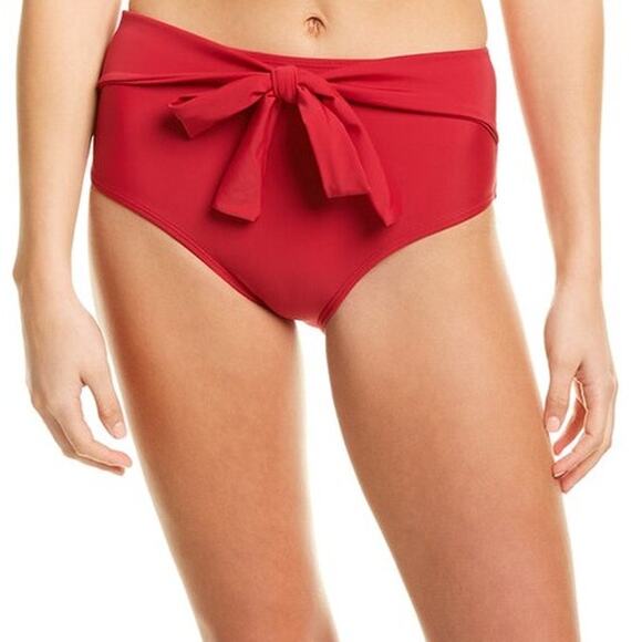 NWT Andrea Iyamah Maven High Waisted Bikini Bottom Red Women Size XXL Beach Swim